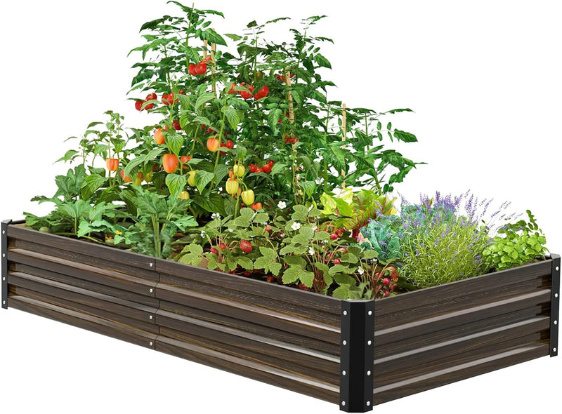 GREENER 48"*96"*12" METAL PLANTER GARDEN BOX KIT - WOOD - Scratch & Dent
