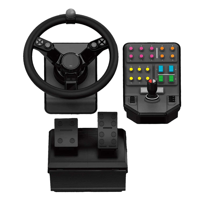 LOGITECH SIMULATOR HEAVY STEERING WHEEL CONTROLLER FARM SIMULATION - BLACK - Like New