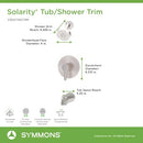 SYMMONS SOLARITY HYDROMERSION SINGLE HANDLE TUB AND SHOWER FAUCET TRIM - NICKEL - Like New