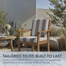 California Umbrella GCDC20B Dining Chair Cushion 20" x 40" GREY/WHITE - Like New