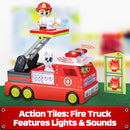TILE TOWN FIRE STATION MAGNETIC TILES SET, 66 PIECE KIDS MAGNET TOY AGES 3-6 - Brand New