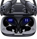 POCBUDS BLUETOOTH HEADPHONES WIRELESS EARBUDS 80HRS PLAYTIME CHARGING C - BLACK - Like New