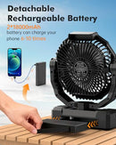 FRIZCOL 36000MAH CAMPING FAN DETACHABLE RECHARGEABLE PORTABLE BATTERY - BLACK - Like New