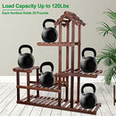 B0982XCXTK Wood Plant Stand Indoor Outdoor Multiple Plant Shelf - Scratch & Dent