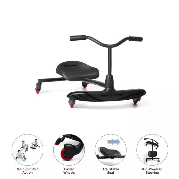 RADIO FLYER STINGRAY RIDE-ON STEEL POLYPROPYLENE AGES 3-8 81 LB CAPACITY - BLACK - Brand New