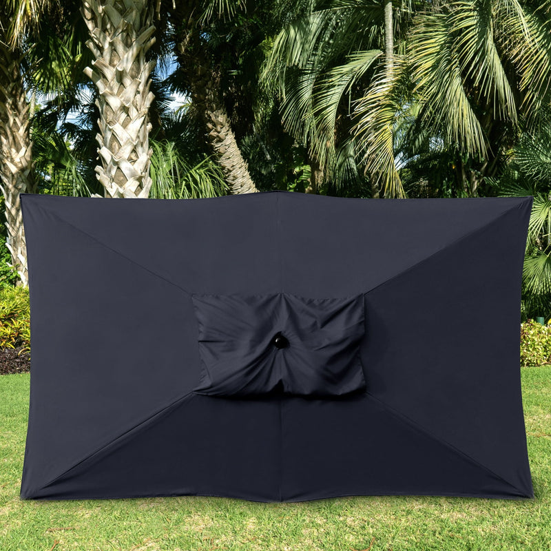 ASTELLA 101" SOLID PRINT RECTANGLE MARKET PATIO UMBRELLA-10FTX6FT - NAVY BLUE - Like New