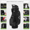 UNIHIMAL LIGHTWEIGHT GOLF STAND BAG, 5 WAY FULL-LENGTH DIVIDERS - BLACK - Like New