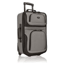 U.S. TRAVELER RIO RUGGED FABRIC EXPANDABLE CARRY-ON LUGGAGE, SET - GRAY - Brand New