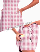 FKEEP Women's Golf Dress Tennis Dresses Workout Athletic Dress, XS, Pink Plaid - Brand New
