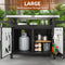 NUUK OUTDOOR GRILL CART STORAGE CABINET KITCHEN ISLAND PREP TABLE MC810A - BLACK - Like New