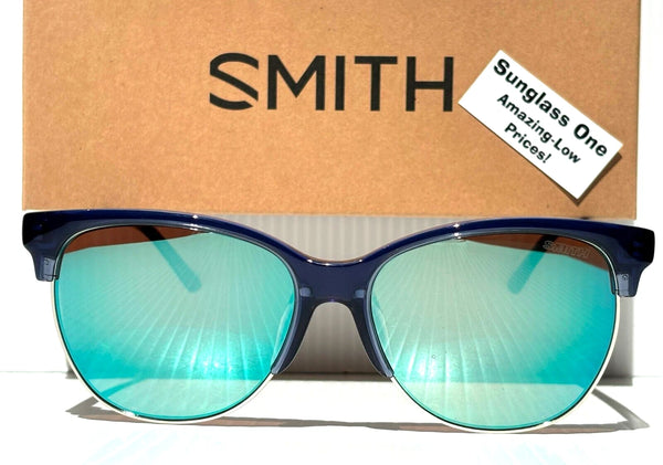SMITH OPTICS REBEL POLISHED SAPPHIRE FRAME CHROMAPOP GREEN LENSES MIRROR - Like New