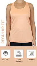 GALAXY BY HARVIC WOMENS MOISTURE WICKING RACERBACK TAGLESS POLYESTER-PEACH-XL - Brand New