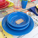 Fiesta Classic Rim 3-Piece Dinnerware Set Durable Ceramic - Lapis - Brand New