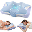 Silkena Cervical Pillow for Neck Pain Relief Cooling Ergonomic Memory- ICE BLUE - Like New