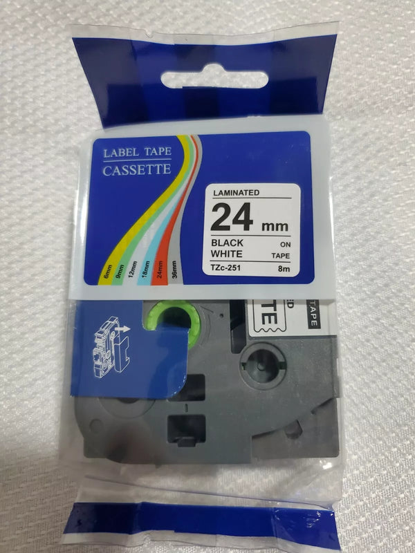 HEHUA COMPATIBLE LABEL TAPE REPLACEMENT TAPE 24MM 0.94, TZC-251 - 3 PACK Brand New