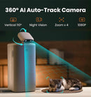 HHOLOVE Cat Camera 360° 1080P HD Pet Feeder Remote Feeding App Control - WHITE - Like New