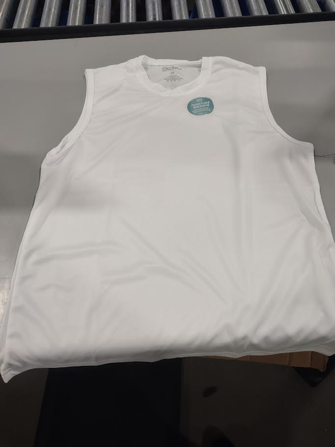 GALAXY MOISTURE WICKING SLEEVELESS SHIRT - SIZE: MEN M - WHITE - Brand New