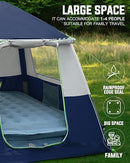 CORANI 14.1'X6.5'X9' INFLATABLE TENT FOR PORTABLE 4 PERSON CAMPING - NAVY/GREEN - Like New