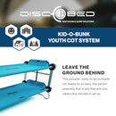 KID-O-BUNK DISC-O-BED YOUTH KID-O-BUNK 62x28 FOLDING BUNKED DOUBLE CAMPING - Like New