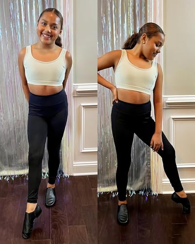 Stelle Jazz Shoes for Girls and Boys Slip-On Leather Dance Shoes SJ05 - BLACK - Like New