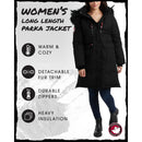 CANADA WEATHER GEAR WOMEN'S WINTER COAT LONG SIZE:  X-LARGE - BLACK - Like New