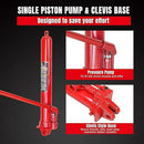 BIG RED TORIN HYDRAULIC LONG RAM JACK SINGLE PISTON PUMP AND CLEVIS BASE - RED - Like New