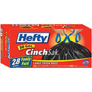 Hefty CinchSak 30 Gal. Large Trash Bags Drawstring 28 ct Pack of 6 - New - Brand New