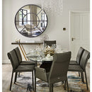 GIFTTROVE LARGE DECORATIVE BLACK GRID ROUND METAL FRAMED MIRROR 35" - BLACK - Like New