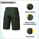 BLU ROCK MEN'S COTTON FLEX-STRETCH CARGO SHORTS - SIZE: MEN 36 - OLIVE - Like New