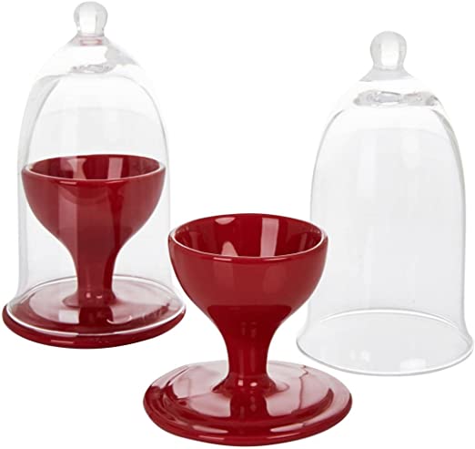 725791611 CURTIS STONE 2 PACK EGG CUP & CLOCHE - RED Brand New