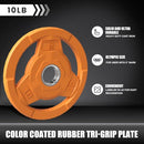 FAGUS H COLOR CODED WEIGHT PLATE 2-INCH RUBBER OLYMPIC GRIP PLATE PAIR YELLOW - Like New