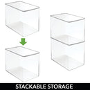 mDesign Tall Plastic Stackable Home Office Storage Organizer Box 6 Pack - Clear - Brand New