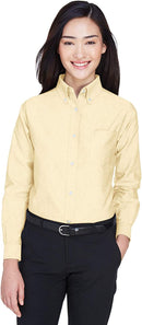 UltraClub Women's Wrinkle-Free Long Sleeve Oxford Shirt 8990 New