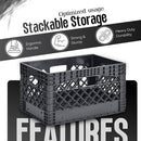 Juggernaut Storage 3-Pack 24-Quart Heavy-Duty Plastic Stackable Milk Crates - Brand New