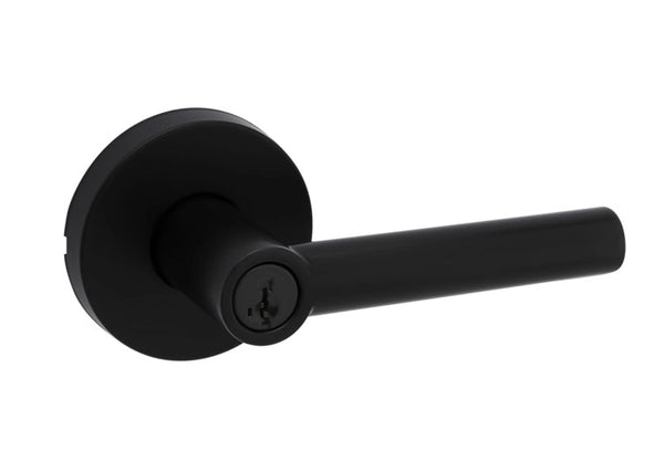 KWIKSET MILAN SINGLE CYLINDER KEYED ENTRY DOOR LEVER SET SMARTKEY - MATTE BLACK - Like New