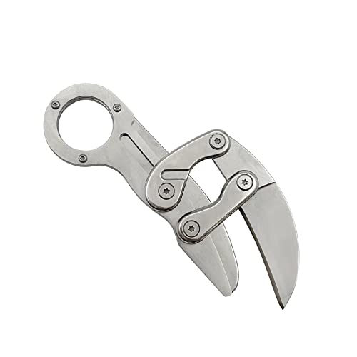 ISMOSM OUTDOOR MINI CAMPING STAINLESS CRAWL KNIFE MULTIFUNCTION - SILVER - Like New