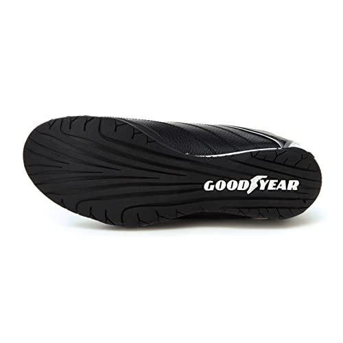 Goodyear Mens Ori Racer Sneaker Low-Top PU Leather & Mesh GY206215 Black/White - Brand New