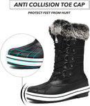 MISHANSHA WOMEN'S MID CALF WINTER SNOW BOOTS WATERPROOF - SIZE: 10 - BLACK - Like New