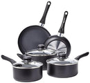 AMAZON BASICS NON STICK 8-PIECE KITCHEN COOKWARE SET, BLACK - Like New