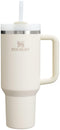 STANLEY QUENCHER H2.0 TUMBLER WITH HANDLE AND STRAW 40 OZ - CREAM 2.0 - Like New