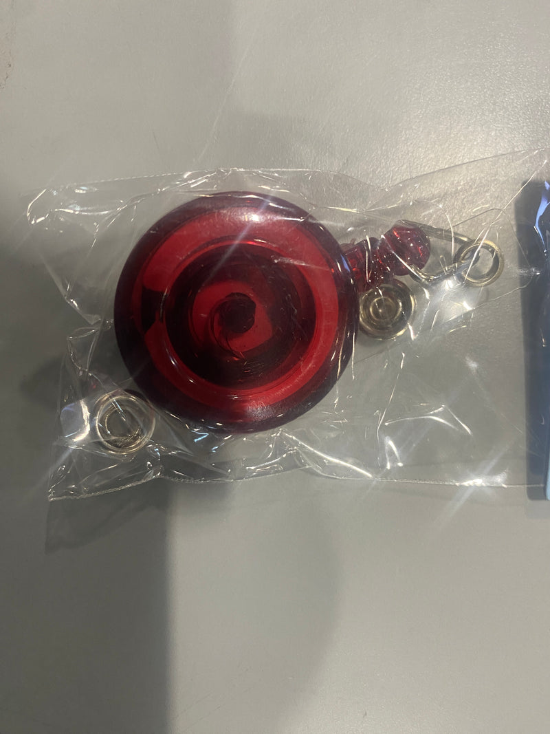 ADVANTUS TRANSLUCENT RETRACTABLE ID CARD REEL, 30" EXTENSION, RED, SINGLE - Like New