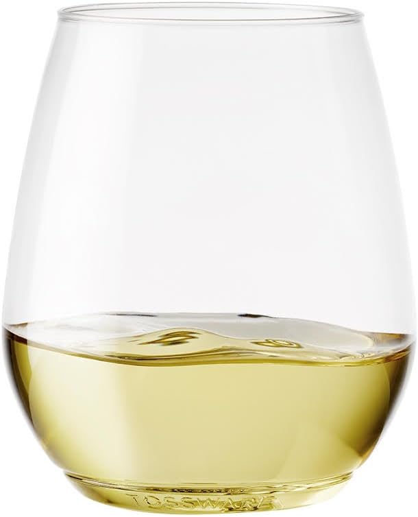 TOSSWARE Clear Plastic 18oz Tumbler Wine Glass Set of 48 pack of 1 - CLEAR - Like New
