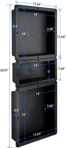 C CO-CHRIS Shower Niche Recessed Shower Shelves, 16" x 40" ABS Plastic - BLACK New