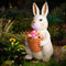 BRIGHTEVER SOLAR POWERED OUTDOOR GARDEN STATUES- RABBIT, 11.8IN - FLOWER POT - Like New