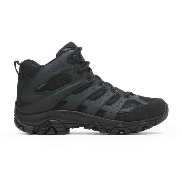 MERRELL MEN'S MOAB 3 MID TACTICAL WATERPROOF BOOTS - SIZE: MEN 12 WIDE - BLACK - Like New
