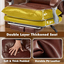 ZZWHOM EXECUTIVE OFFICE CHAIR WITH FOOTREST 350 LBS RECLINING BIG - COFFEE Brown - Like New