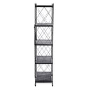 AMERICAN DREAM HOME GOODS 5-TIER FOLDABLE METAL STORAGE SHELVING UNIT - BLACK - Like New