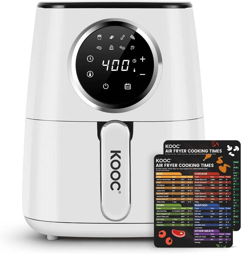 KOOC LARGE AIR FRYER, 4.5-QUAR, ELECTRIC HOT OVEN COOKER, 8 IN 1, KAF450, WHITE - Like New