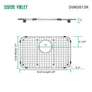 Serene Valley Sink Bottom Grid 20" X 13" Rear Drain Corner Radius SVM2013R - Brand New