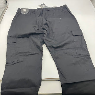 JUMP START MENS JOGGER JOG STRETCH CARGO PANTS - SIZE: MEN L - BLACK - Brand New